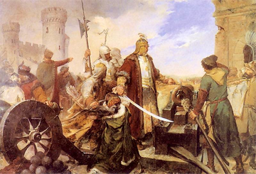 Defence of Olsztyn (Silesia) in 1587 Karlinski.png